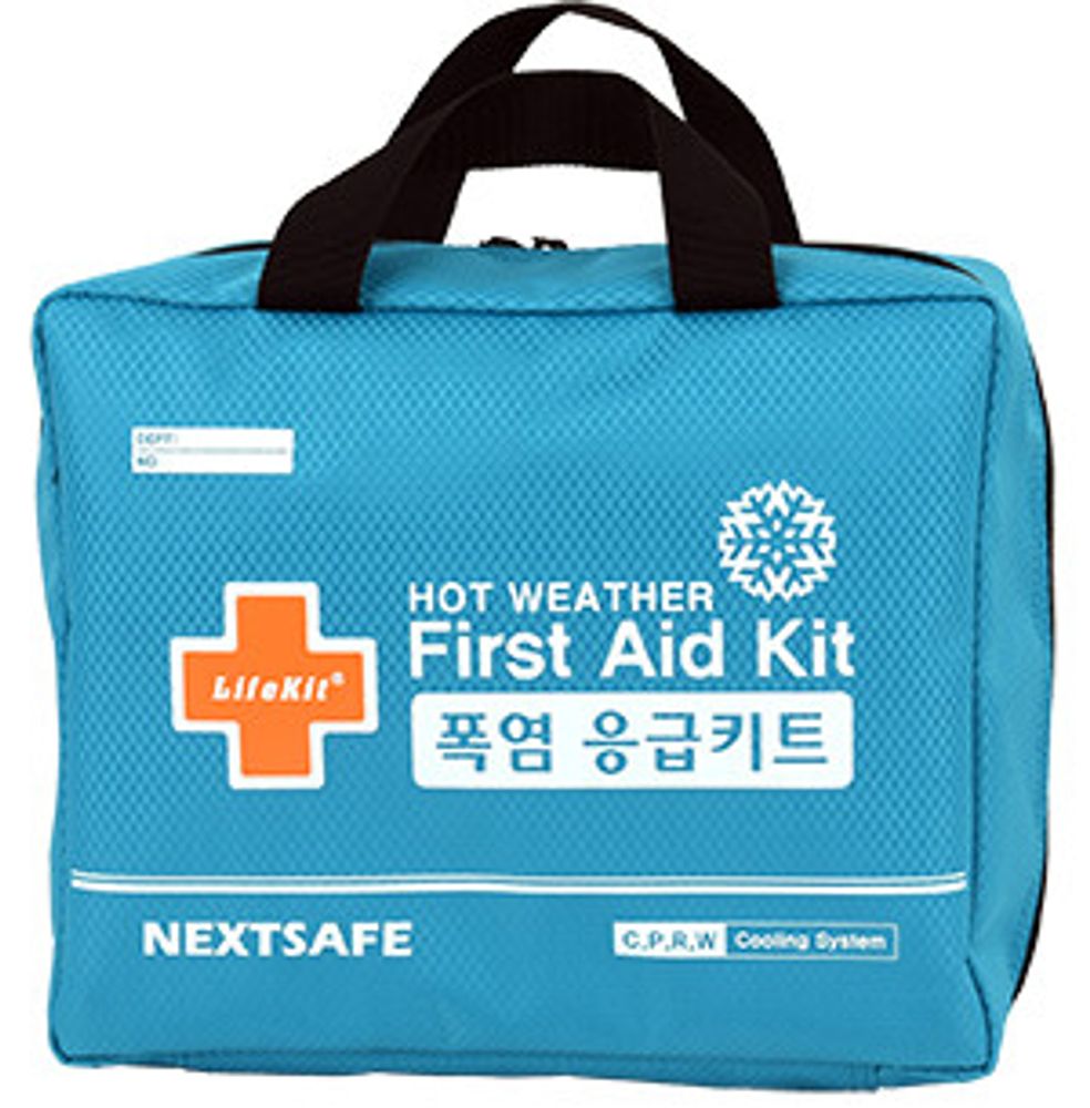 [NEXTSAFE] Hot Weather First Aid KIT(HW4-blue)-Professional Disaster & Rescue, Cool Protect Rest Water, Attached Instant Cold Compress-Made in Korea